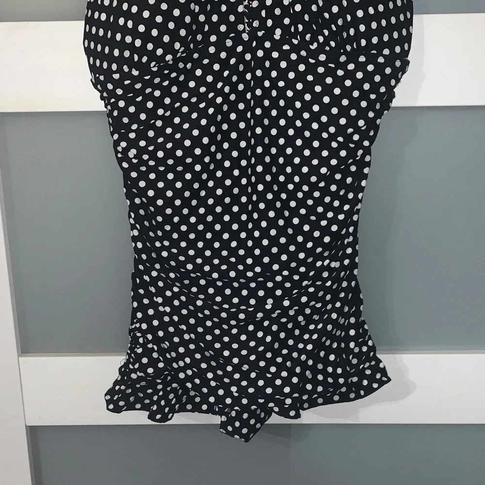 Coco Reef Black and White Polka Dot One Piece Swimsuit - Picture 3 of 7
